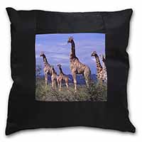 Giraffes Black Satin Feel Scatter Cushion