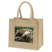 River Otter Natural/Beige Jute Large Shopping Bag