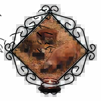New Baby Pigs Wrought Iron Wall Art Candle Holder