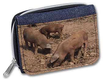 New Baby Pigs Unisex Denim Purse Wallet