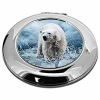 Polar Bear on Ice Water Make-Up Round Compact Mirror