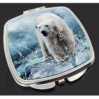 Polar Bear on Ice Water Make-Up Compact Mirror