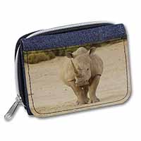 Rhinocerous Rhino Unisex Denim Purse Wallet