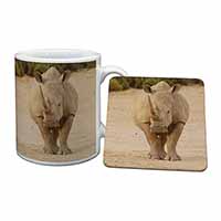 Rhinocerous Rhino Mug and Coaster Set