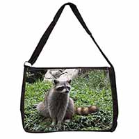Racoon Lemur Large Black Laptop Shoulder Bag School/College