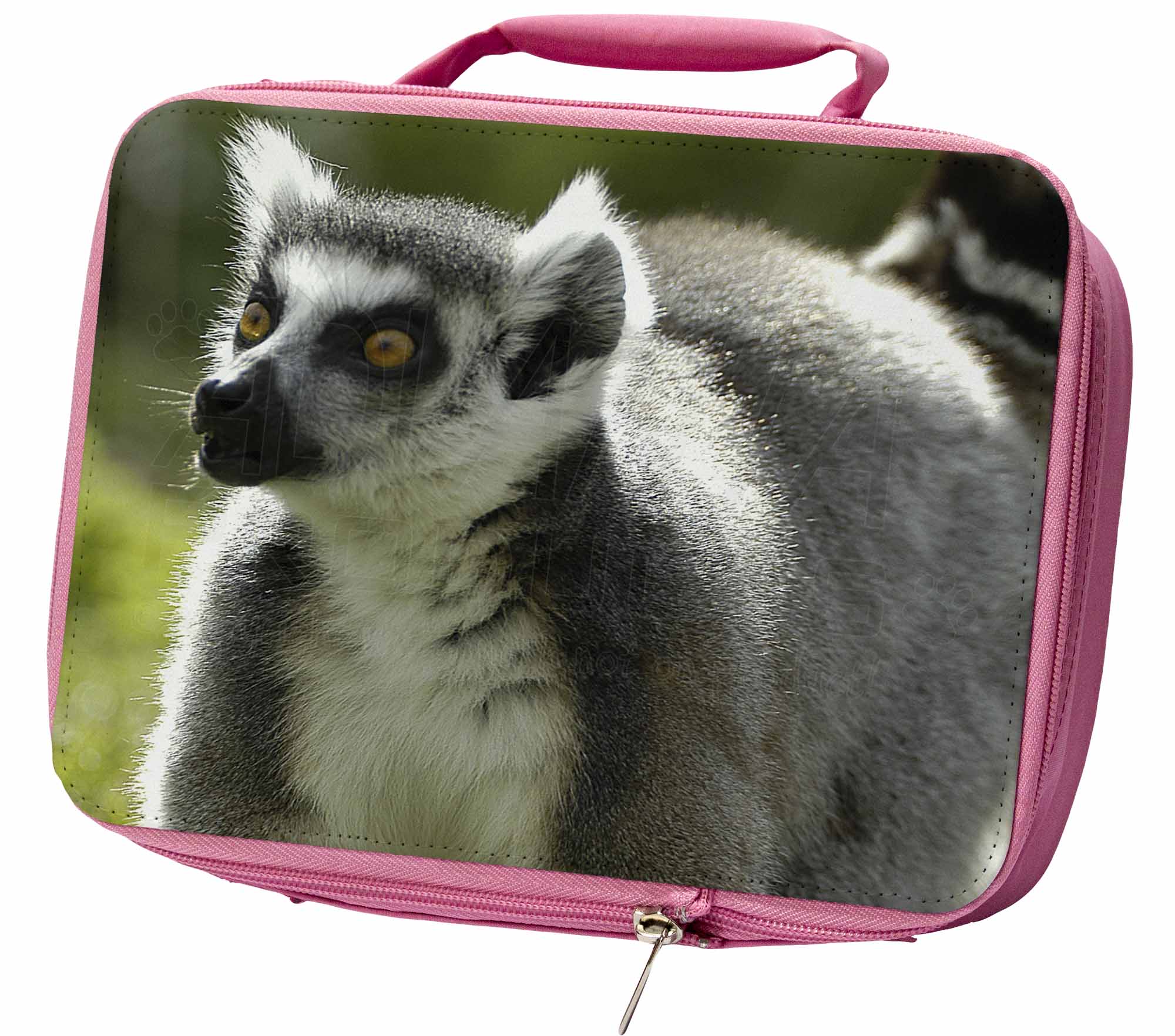 ARL-7LBP Ringtail Lemur Insulated Pink School Lunch Box Bag 