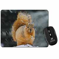 Red Squirrel in Snow Computer Mouse Mat