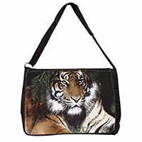 Bengal Tiger in Sunshade Large Black Laptop Shoulder Bag School/College