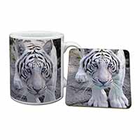 Siberian White Tiger Mug and Coaster Set