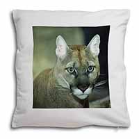 Stunning Big Cat Cougar Soft White Velvet Feel Scatter Cushion