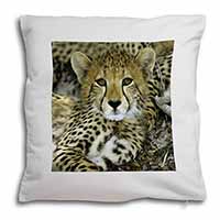 Baby Cheetah Soft White Velvet Feel Scatter Cushion