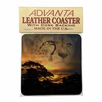 Cheetah Watch Single Leather Photo Coaster