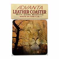 Lion Spirit Watch Single Leather Photo Coaster