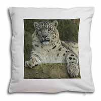 Beautiful Snow Leopard Soft White Velvet Feel Scatter Cushion