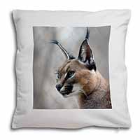 Lynx Caracal Soft White Velvet Feel Scatter Cushion
