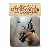 Lynx Caracal Single Leather Photo Coaster