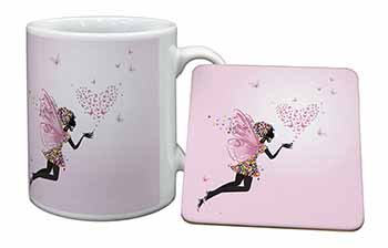 Fairy with Butterflies Mug and Coaster Set