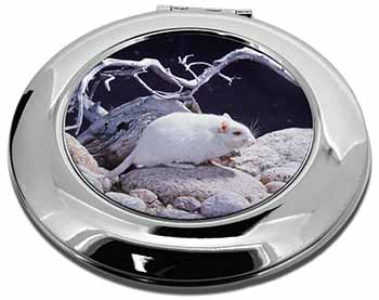 White Gerbil Make-Up Round Compact Mirror