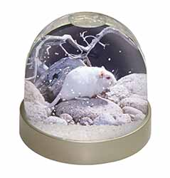 White Gerbil Snow Globe Photo Waterball