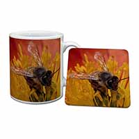 Honey Bee on Flower Mug and Coaster Set