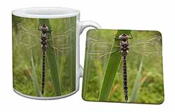 Dragonfly Print Mug and Coaster Set
