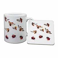 Flying Ladybirds Mug and Coaster Set
