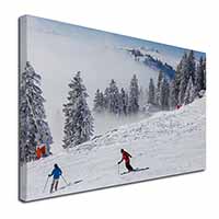 Snow Ski Skiers on Mountain Canvas X-Large 30"x20" Wall Art Print