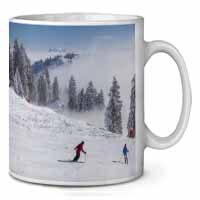 Snow Ski Skiers on Mountain Ceramic 10oz Coffee Mug/Tea Cup