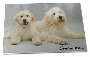 Large Glass Cutting Chopping Board Labradoodle Dogs 