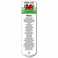 Wales Cymru Welsh Gift Bookmark, Book mark, Printed full colour
