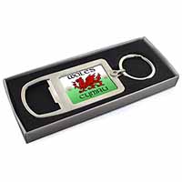 Wales Cymru Welsh Gift Chrome Metal Bottle Opener Keyring in Box