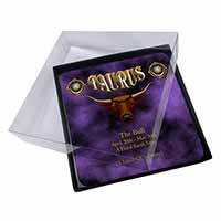 4x Taurus Star Sign Birthday Gift Picture Table Coasters Set in Gift Box