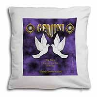 Gemini Star Sign Birthday Gift Soft White Velvet Feel Scatter Cushion