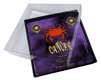 4x Cancer Star Sign Birthday Gift Picture Table Coasters Set in Gift Box