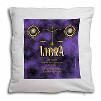 Libra Star Sign of the Zodiac Soft White Velvet Feel Scatter Cushion