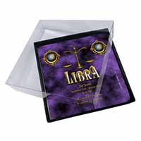 4x Libra Star Sign of the Zodiac Picture Table Coasters Set in Gift Box