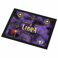 Libra Star Sign of the Zodiac Black Rim High Quality Glass Placemat