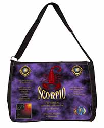 Scorpio Star Sign of the Zodiac Large Black Laptop Shoulder Bag School/College