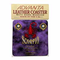 Scorpio Star Sign of the Zodiac Single Leather Photo Coaster