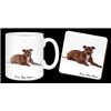 Staffordshire bull Terrier "Love You Mum..." 11oz Mug and Coaster Set