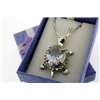 Lilac Turtle Necklace on 18" Rhodium Plate Neck Chain