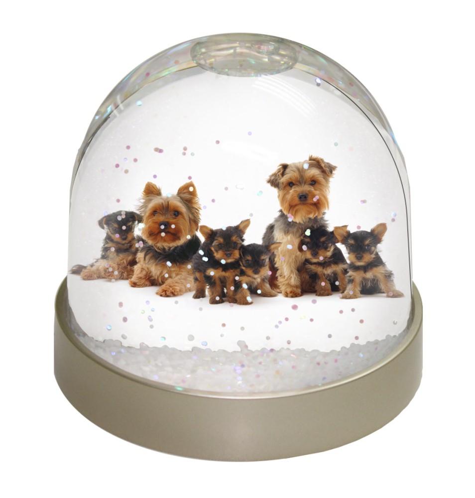 yorkshire terrier dogs snow waterball christmas gift ad acrylic christmas figurines