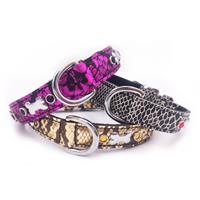 Jewelled Snakeskin Pattern Pet Collar