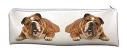 Tan Bulldog Large PVC Pencil Case Back to School Dog Breed