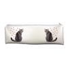 Silver Tabby Cat+Hearts Large PVC Cloth School Pencil Case