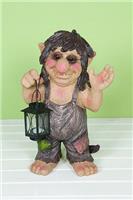 Adorable Troll Holding a T-Light Lantern, Great Indoor or Garden Ornament 12543