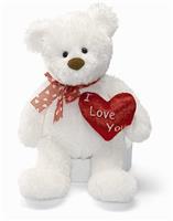 Gund"I Love You" White Bear Red Heart Valentines Day Gift
