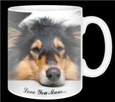 Tri-Colour Rough Collie "love you mum..." 11oz Ceramic Mug Gift
