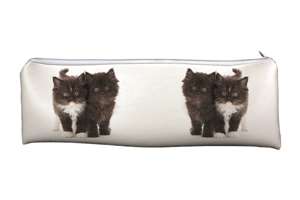 Large, Long PVC School Pencil Case Cute Kittens