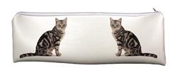 Tabby Cat Large PVC Cloth School Pencil Case Christmas Gift AC-157CA